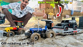 Rc Tractor mud offroading 🔥🔥New Holland vs Hmt 5911 Aakash946 [upl. by Nelubez336]