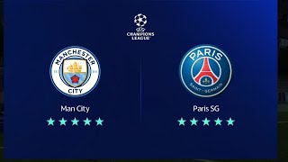 UCL MAN CITY VS PSG ROUND OF 16 LEG 1 CHAMPIONS LEAGUE IN FC MOBILE [upl. by Aisnetroh]