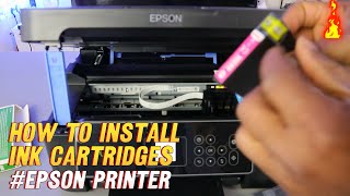 How to INSTALL or REPLACE INK Cartridges In Epson Expression Printer [upl. by Aliuqaj]