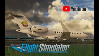 Bombardier Global 6000 landing at Managua Nicaragua 4K Cockpit View MSFS2020 [upl. by Klemens]