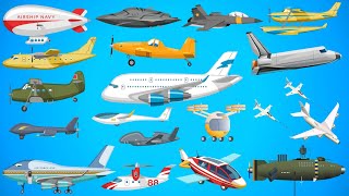 Types of Airplanes Aircraft Aeroplanes Air Transportation Sea PlaneAirbus english airplane [upl. by Bolte]