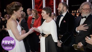 Duke and Duchess of Cambridge meet BAFTA winners including Olivia Coleman and Rami Malek [upl. by Nettie]