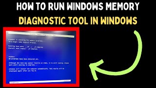 How to Run Windows Memory Diagnostics Tool in Windows 11 [upl. by Akkimat]