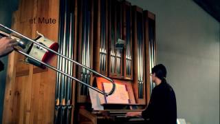 4 different mutes in live action Summertime by George Gershwin trombone and organ [upl. by Ahsasal]