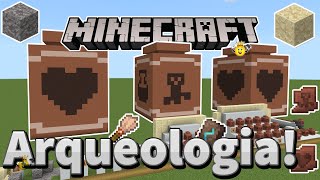 ⭐️Como é Arqueologia❔ Como Fazer Vaso Decorado Minecraft❕🏺 [upl. by Pearle]