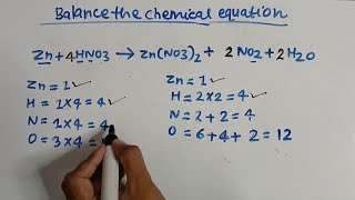 how to balance  zn  hno3  znno32  no2  h2o [upl. by Swann]