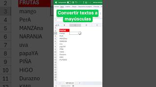 🔁CONVERTIR un texto a MAYÚSCULAS en Excel Relleno Rápido microsoftexcel excel exceltips [upl. by Buzzell354]