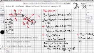 Aula 411  Plano inclinado com atrito  exemplo 2 HD [upl. by Onnem]