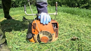 ✅ Stihl FS 450  String Trimmer  Mowing the Grass [upl. by Anoerb]