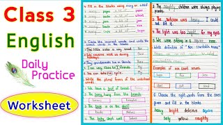 Class 3 English  Class 3 English Worksheet  English Worksheet for class 3  Class 3 Worksheet [upl. by Ahseyn]