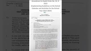 Implementing Guidelines on Proposed DepEd School Calendar 20232024 [upl. by Buchheim337]