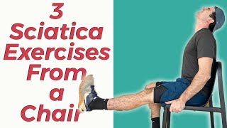 3 Great Sciatica Exercises Sitting In A Chair [upl. by Hoskinson]