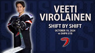 Veeti Virolainen vs SaiPa U18  Oct 19 2024  2028 NHL Draft [upl. by Nahtaoj]