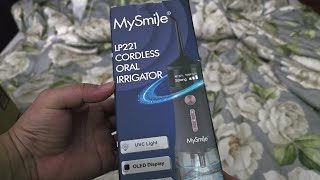 MySmile LP221 Self Cleaning UVC Light Cordless Water Flossers Unboxing  Water Floss Test [upl. by Engeddi875]