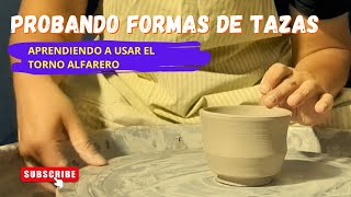 APRENDIENDO a usar el TORNO ALFARERO  Probando TORNEAR una forma de TAZA diferente [upl. by Annahc588]