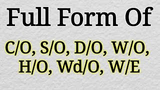 Full Form Of CO SO DO WO HO WdO  Full Form Of Rare Words Gk Full Form  Raksha Gk Quiz [upl. by Nayt111]