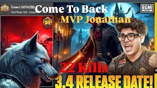 Jonathan Bgmi gameplay Revealed New 34 update 22 kills Back [upl. by Ahsasal]