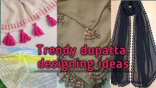 Trendy Dupatta desiging ideasPakistani dupatta designing ideas [upl. by Nicol]