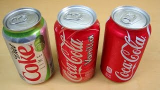 3 Coca Cola Coke Flavors Diet Lime Vanilla and Original [upl. by Ylicic]