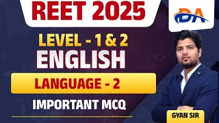 REET 3rd Grade English 2025👍REET L1 amp L2 English Introduction👍REET Languages👍Gyan Sir 01 [upl. by Nosretep]