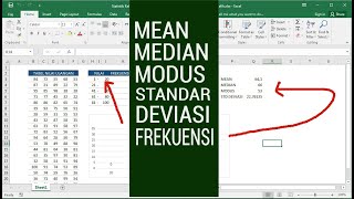 Cara Mencari Frekuensi Mean Median Modus dan Standar Deviasi Tabel Statistik Kelompok [upl. by Norha]