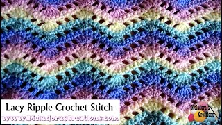 Master The Lovely Lacy Ripple Crochet Stitch right Handed  Step By Step Tutorial [upl. by Hisbe]