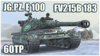 60TP FV215b 183 amp JgPz E 100 • WoT Blitz Gameplay [upl. by Garfield]