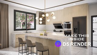 kitchen  Interior  D5 Render  step by step  D5 Render [upl. by Inek]