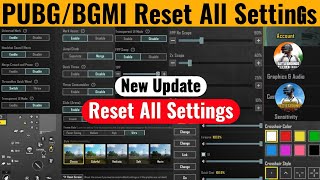 How To Reset PUBG MOBILE All Settings in 2024  How To Reset BGMI All Setting 2024  PUBGBGMI RESET [upl. by Tamqrah]