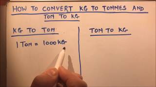 HOW TO CONVERT KG TO TONNES AND TONNES TO KG [upl. by Kath]