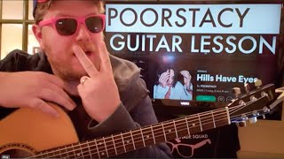 How To Play Hills Have Eyes guitar POORSTACY  easy guitar tutorial beginner easy chords [upl. by Eanore438]