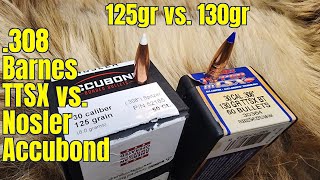 Accubond vs TTSX 308win 125gr vs 130gr [upl. by Prudhoe]