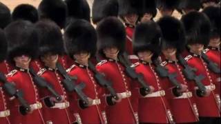 5 Trooping the Colour  Guards March Past in Slow and Quick Time [upl. by Demetri]