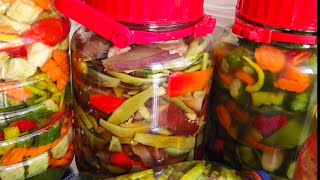 Karışık turşu tarifi kütür kütür yemeye doyamazsınız mixed pickle recipes recata de pepillinos [upl. by Safire]