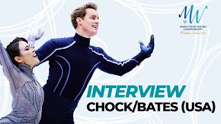 Interview Madison ChockEvan Bates USA  Montpellier 2022  WorldFigure [upl. by Eniruam428]