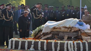 President Mukherjee attends the Cremation Ceremony of late Shri I K Gujral former PM of India [upl. by Mendelson292]