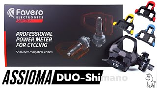 Favero Assioma DUOShi Power Meter Shimano SPDSL Road Pedal Compatible [upl. by Airdnoed549]