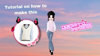 Dti  Tutorial on how to make sleeveless sweater  roblox [upl. by Aikel]