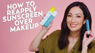 How to Reapply Sunscreen Over Makeup  Skincare with SusanYara [upl. by Alrzc]