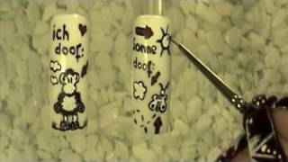 nail art design tutorial  sheepworld  ohne Dich ist alles doof  2 Teil [upl. by Etnecniv150]