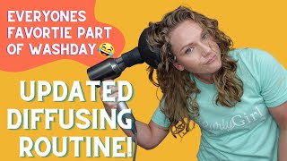 My Updated Diffusing Routine  Diffusing Wavy Curly Hair [upl. by Ryon]