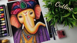 Ganpati Drawing Easy Step by Step  Ganesh Drawing  Vinayakudu drawing  Vinayaka Drawing ganesh [upl. by Stedt]