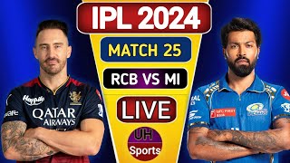 RCB vs MI Live Match 25  Bangalore Vs Mumbai  IPL Live Cricket Match Commentary ipl ipl2024 [upl. by Epner39]