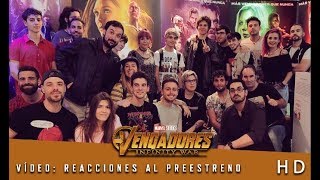 Vengadores Infinity War de Marvel  Reacciones al preestreno  HD [upl. by Ennasil32]