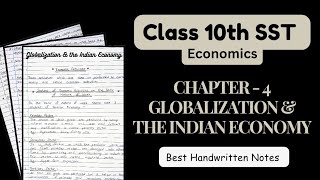 Globalization amp the Indian Economy Notes  Class 10th CBSE  Economics Chapter 4 Handwritten Notes [upl. by Katy]