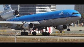 Classic KLM MD11 Landing LAX [upl. by Yorel837]