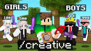 How I Got CREATIVE in Boys VS Girls Minecraft Server [upl. by Fishman265]