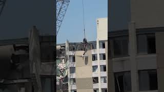 Witness the Incredible Demolition of Saginaw Plaza Hotel by Wrecking Ball demolition wreckingball [upl. by Madaras]