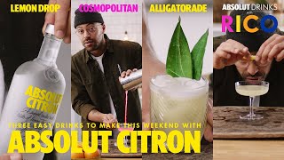 Top 3 Drinks with Absolut Citron  Absolut Drinks with Rico [upl. by Stavros]