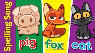 The Spelling Song  Learn to Spell 3 Letter Words  Kindergarten Preschool amp ESL  Fun Kids English [upl. by Nosnar682]